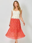Printed Chiffon Pleats Skirt