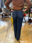 High Rise Wide Leg Jeans W Front Tie Detail back