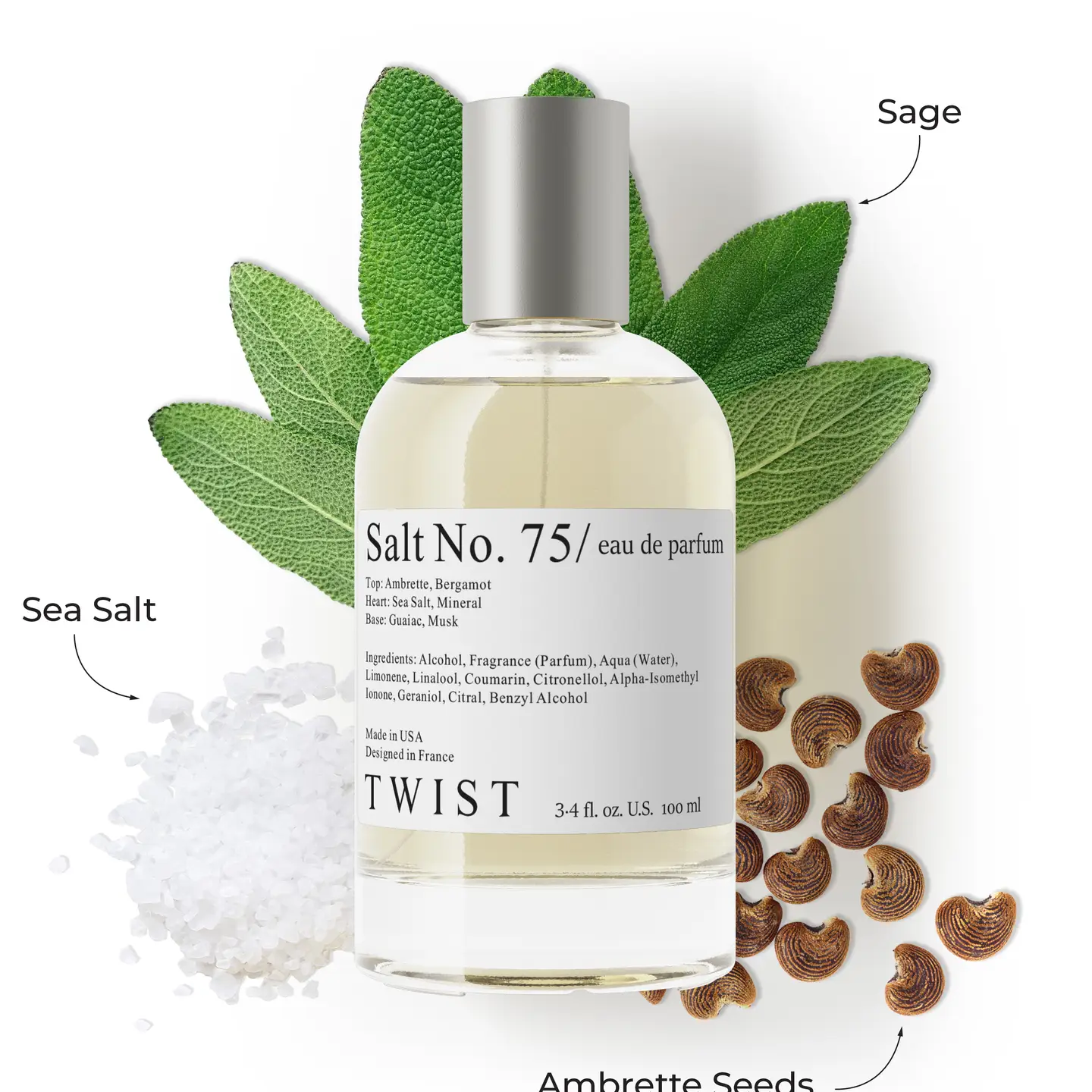 Twist Salt No. 75 Inspired By J.M. Wood Sage & Sea Salt