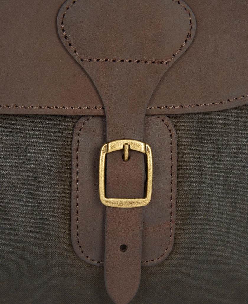 Barbour Wax Leather Briefcase Olive One Size