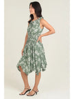 Floral Print Tank Dress with Elastic Waist