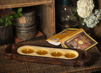 Himalayan  Wooden Tray Candle - Medium - Grapefruit Pine