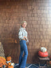 MID RISE FLARE WITH PATCH PK AND TROUSER HEM DETAILS