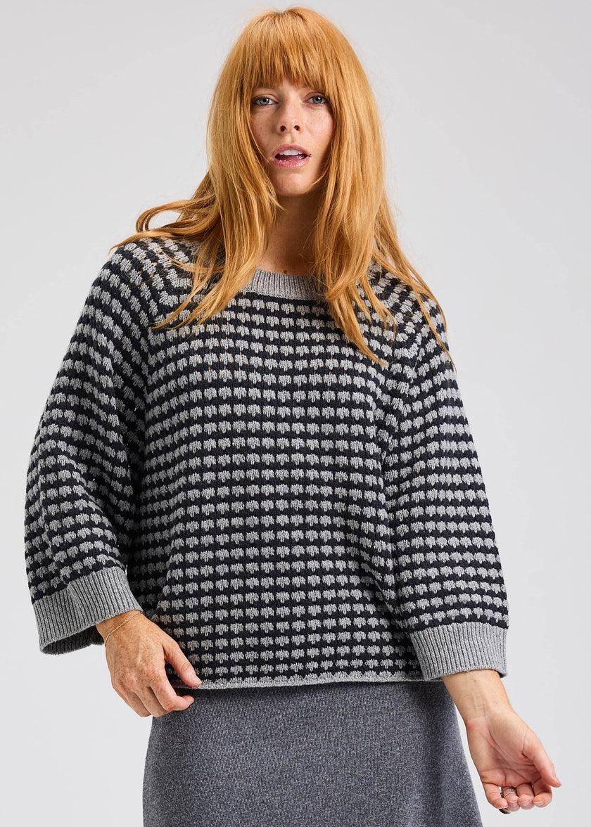 Womens Herringbone Knit Sweater