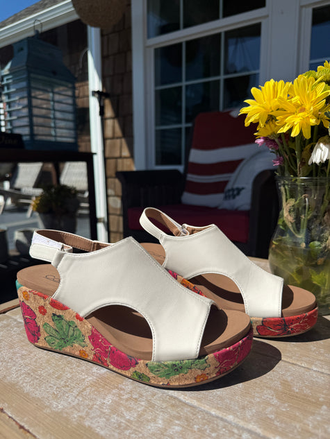 Freddie wedge - White Floral 