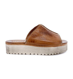 Bed|Stu Fairlee ii Open Toe Platform Slide tan sid