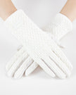 Stocking Stitch Texture Gloves white