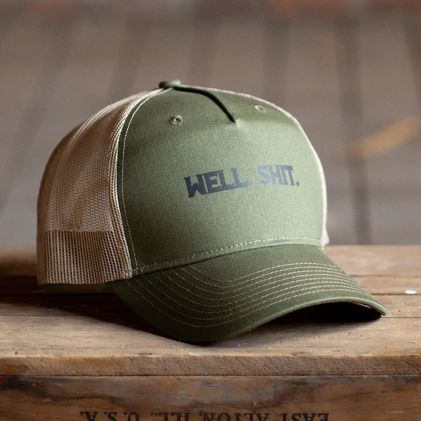 Well Sh*t Truck Hat olive front