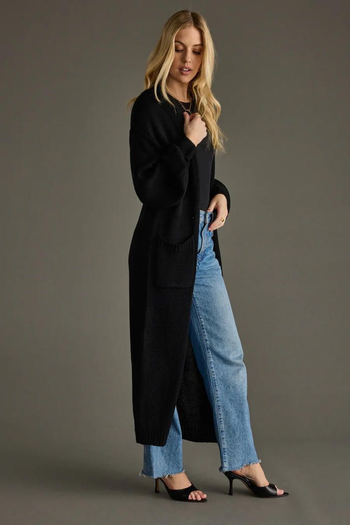 Duster Cardigan black front/side