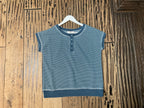 Holly Striped SS Knit Top, denim-front