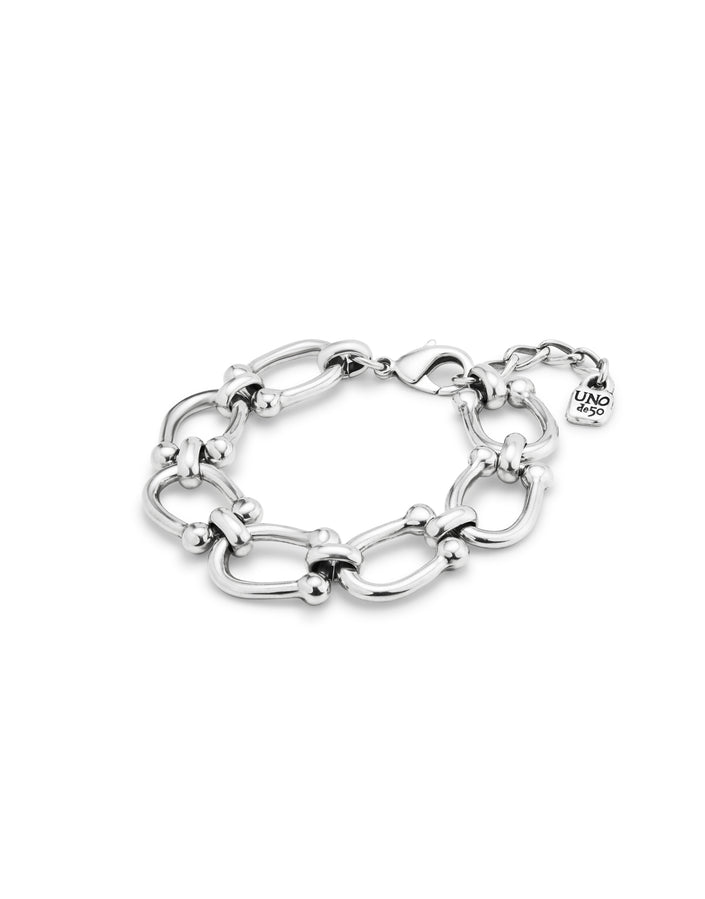 Silver-plated bracelet with medium sized oval links | SIZE Medium