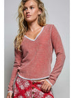 Bobbi Vintage Overlock Trim Knit Top