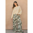 Palm Leaf Wide Leg Pants vineyard green front