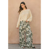 Palm Leaf Wide Leg Pants vineyard green front