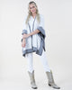 Two Tone Border Tight Knit Kimono front