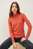 Sylphrena Soft Basic Mockneck Sweater persimmon