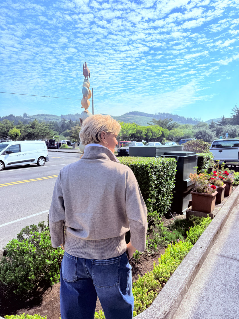 1/2 Zip Waffle Sweater