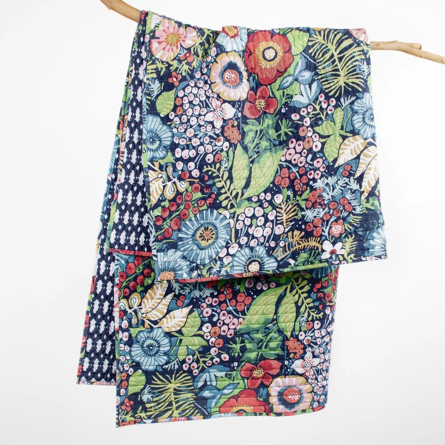 Night Garden Quilted Throw-Multi