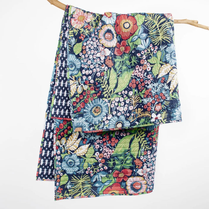 Night Garden Quilted Throw-Multi