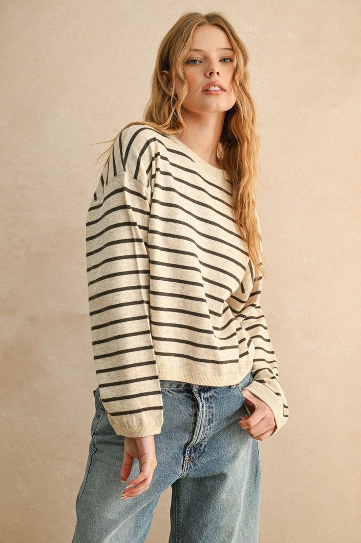 Striped Patter Soft Knit Top