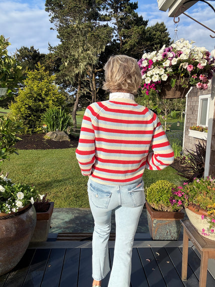 Alexa Pullover, red, white & blue stripes-back