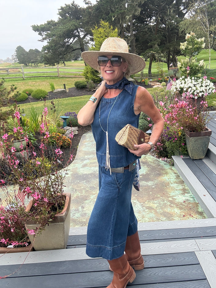 Soft Denim Sleeveless Indigo Washed Top