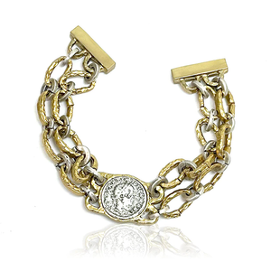 Gold Link Constantine II Bracelet | 7