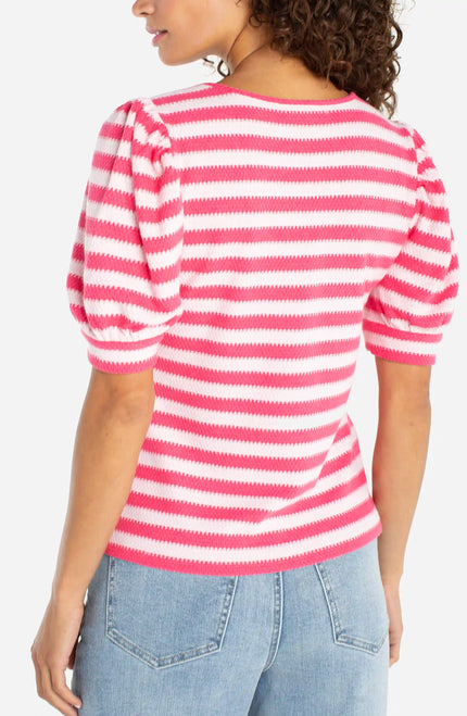Half Sleeve Scoop Neck Knit Top