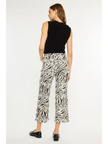 MID RISE PRINTED CROP WIDE LEG JEANS