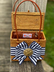 Emory navy/wht stripe bow sand dollar front/open