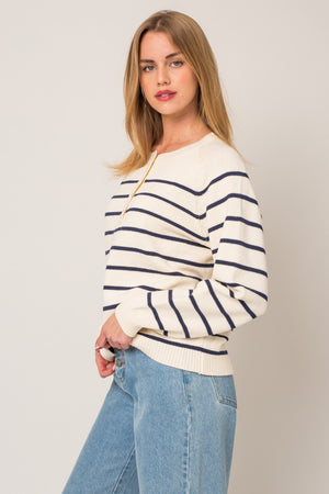 Jenny Stripe Button Down Sweater
