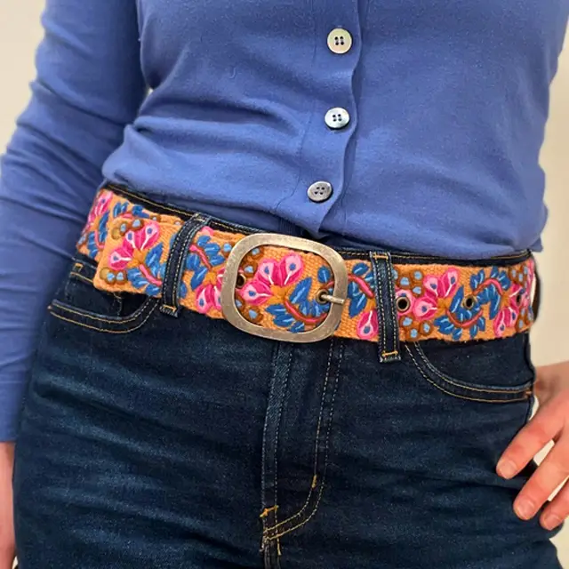Jenny Krauss Four Seasons Floral Wool Belt styled