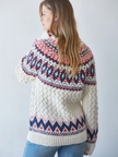 Knit Sweater Round Neck Long Sleeve Printed Pullover