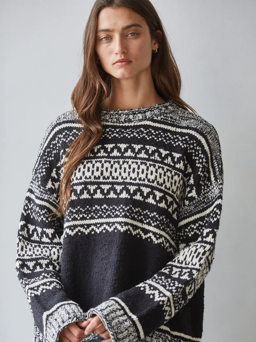 Knit Sweater Long Sleeve With Pattern Detail -