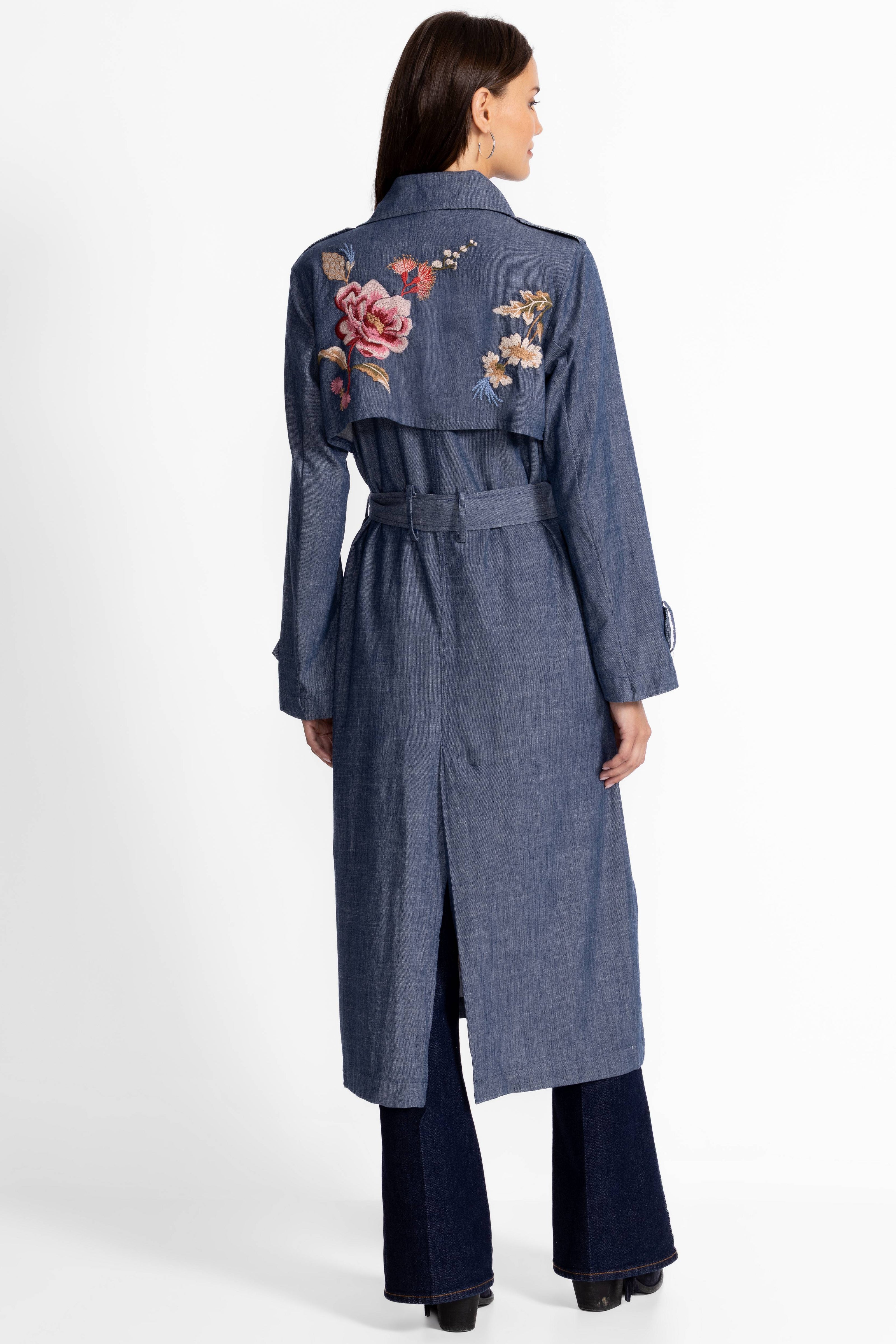 Johnny was Denim Trench Coat back