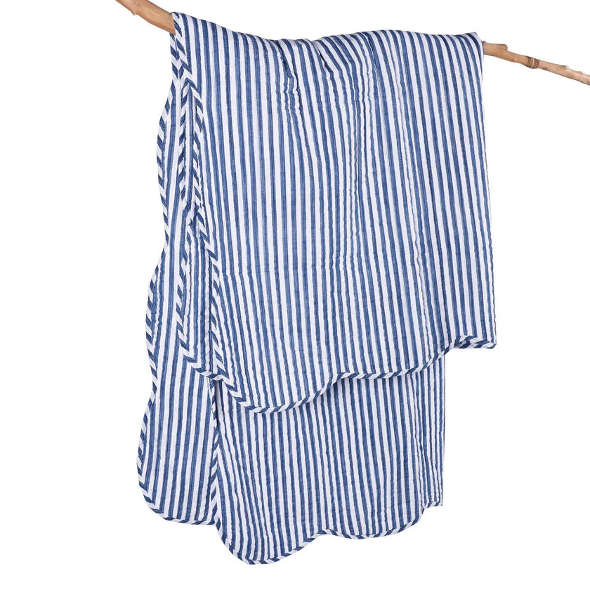 Martha Stripe Quilted Throw