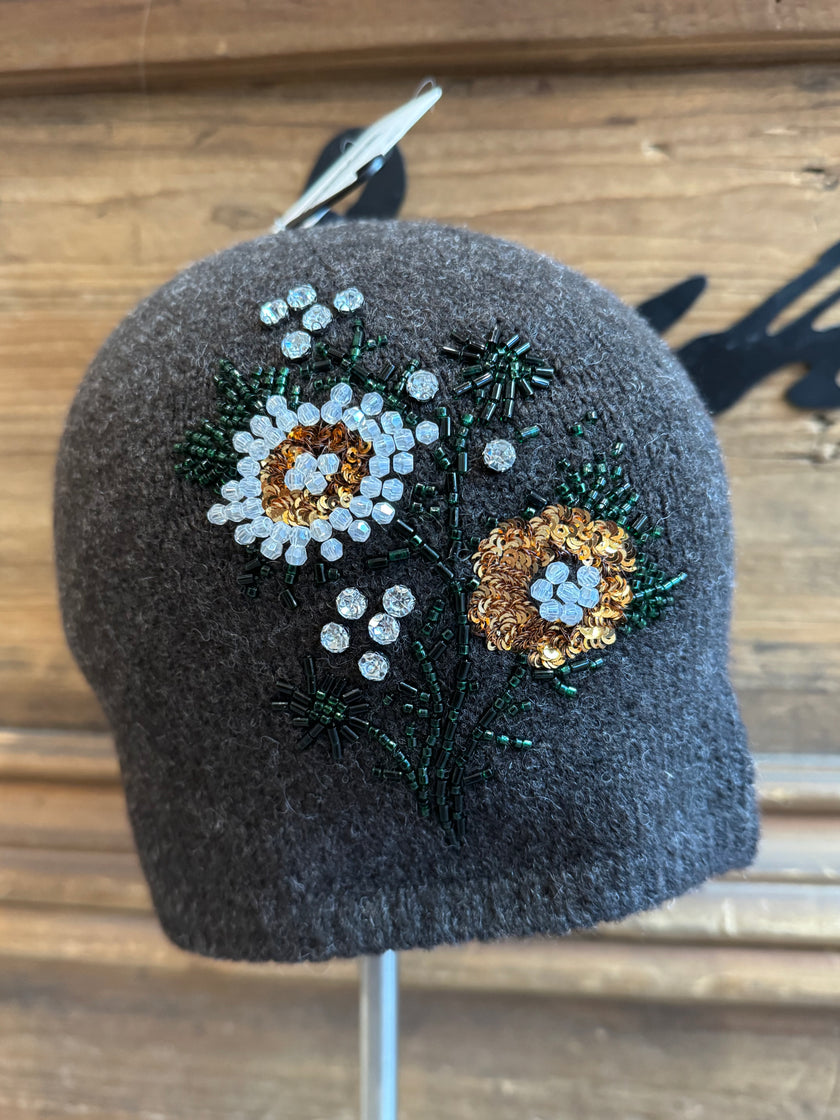 Sequin Wildflower Bouquet Beanie