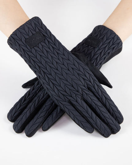 Stocking Stitch Texture Gloves black