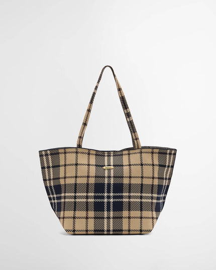 Layla Tartan Large Tote Bag, birchwood dress tartan-front