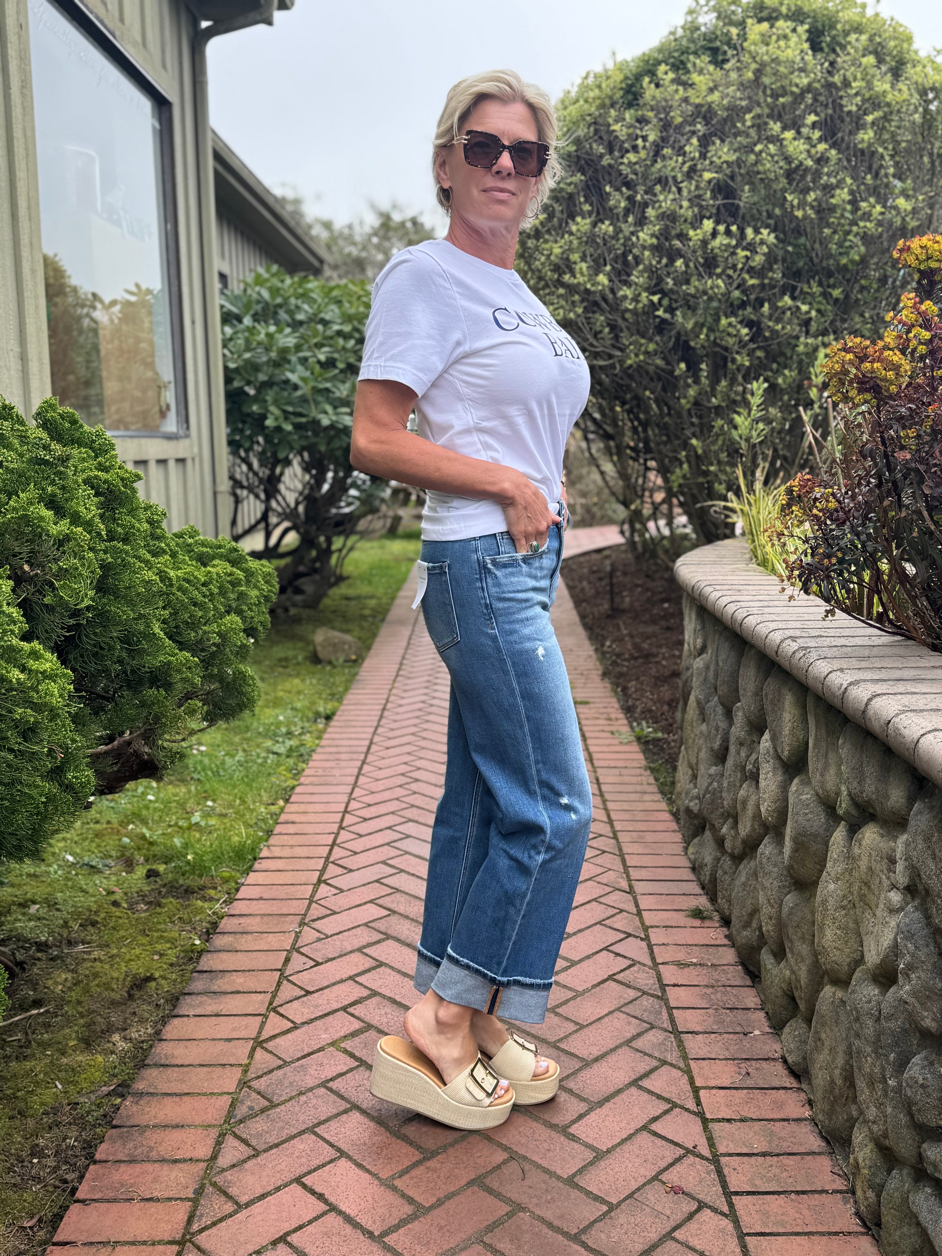 Rachel Cuffed Slime Wide Jean, dark stone-side