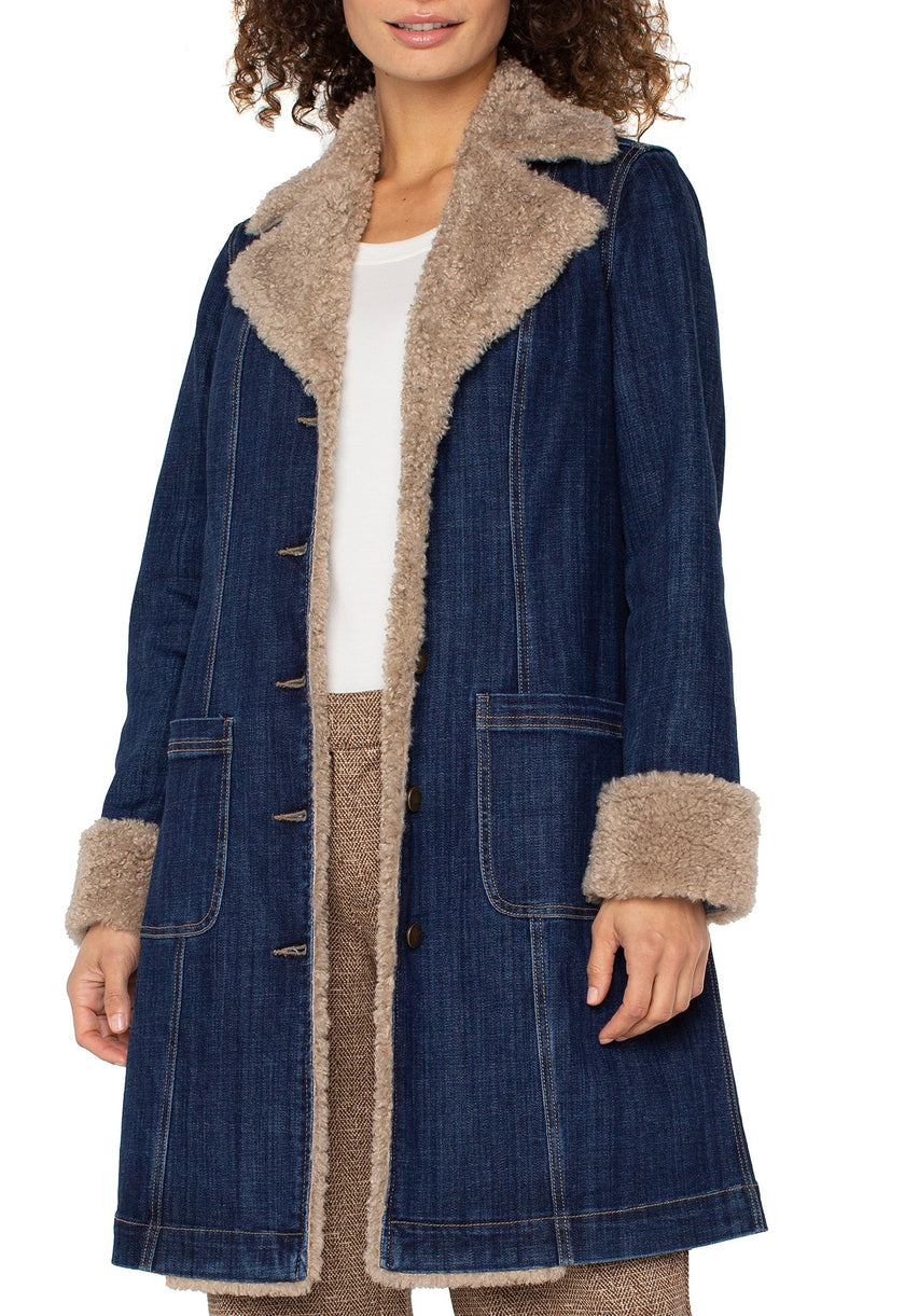 Gwen Sherpa Trimmed Jacket-front