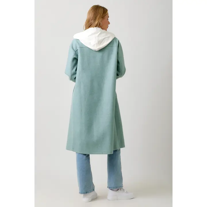 Twofer Hoodie Solid Coat back