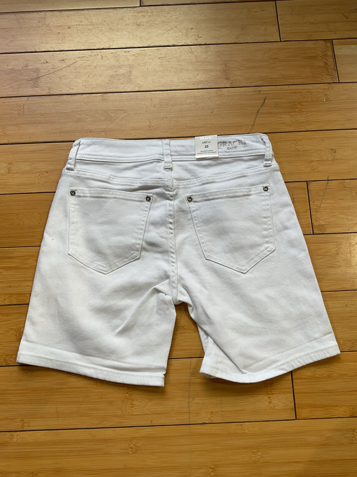 Grace denim mid-rise white short-back