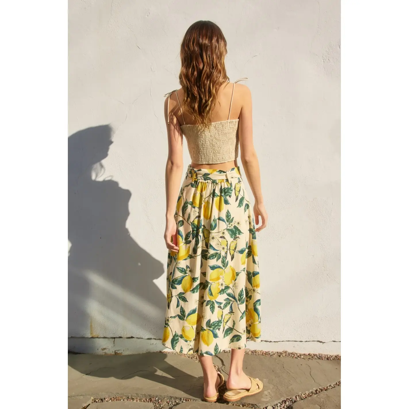 Vintage Lemonade Buckled A Line Midi Skirt