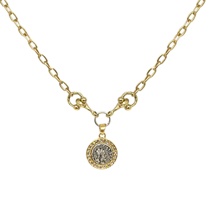 Gold Mini Coin and Horse Bit Necklace | 16-18