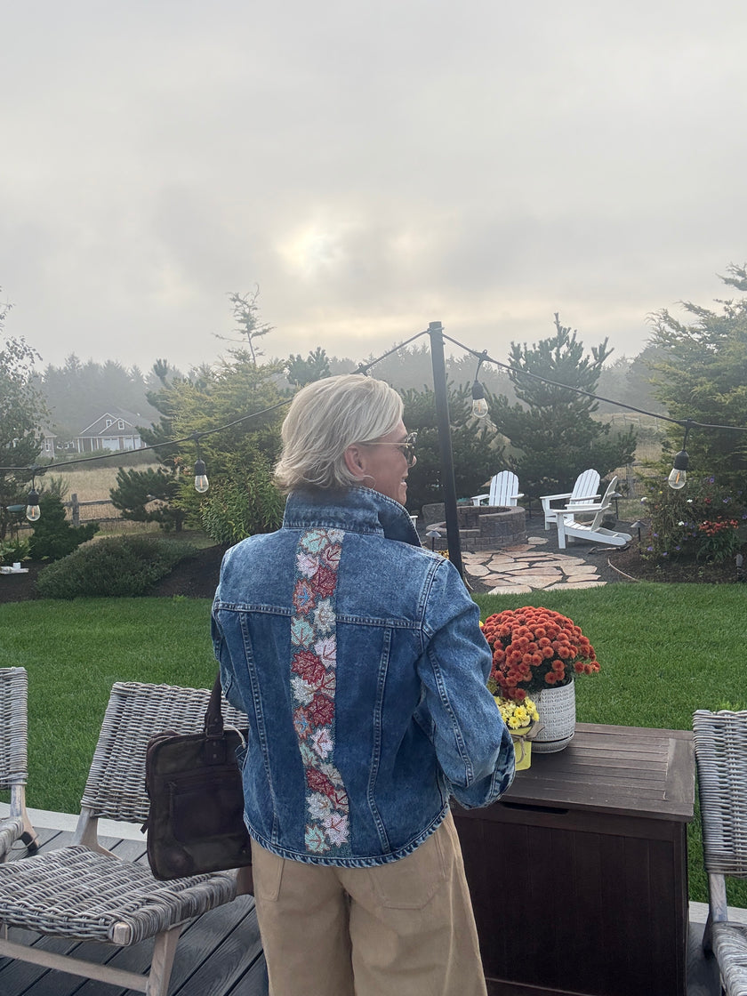 Fall Leaves Stripe jacket back