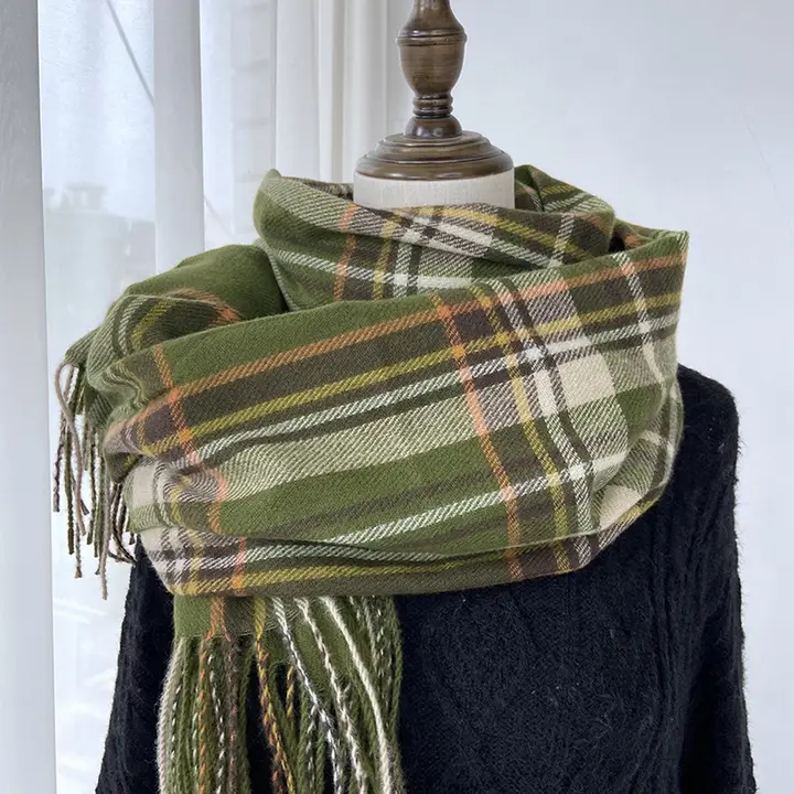 Winter Plaid Scarf green