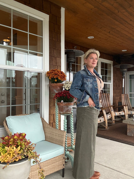 FINAL SALE | Caitlin Pieced Corduroy Maxi Skirt |