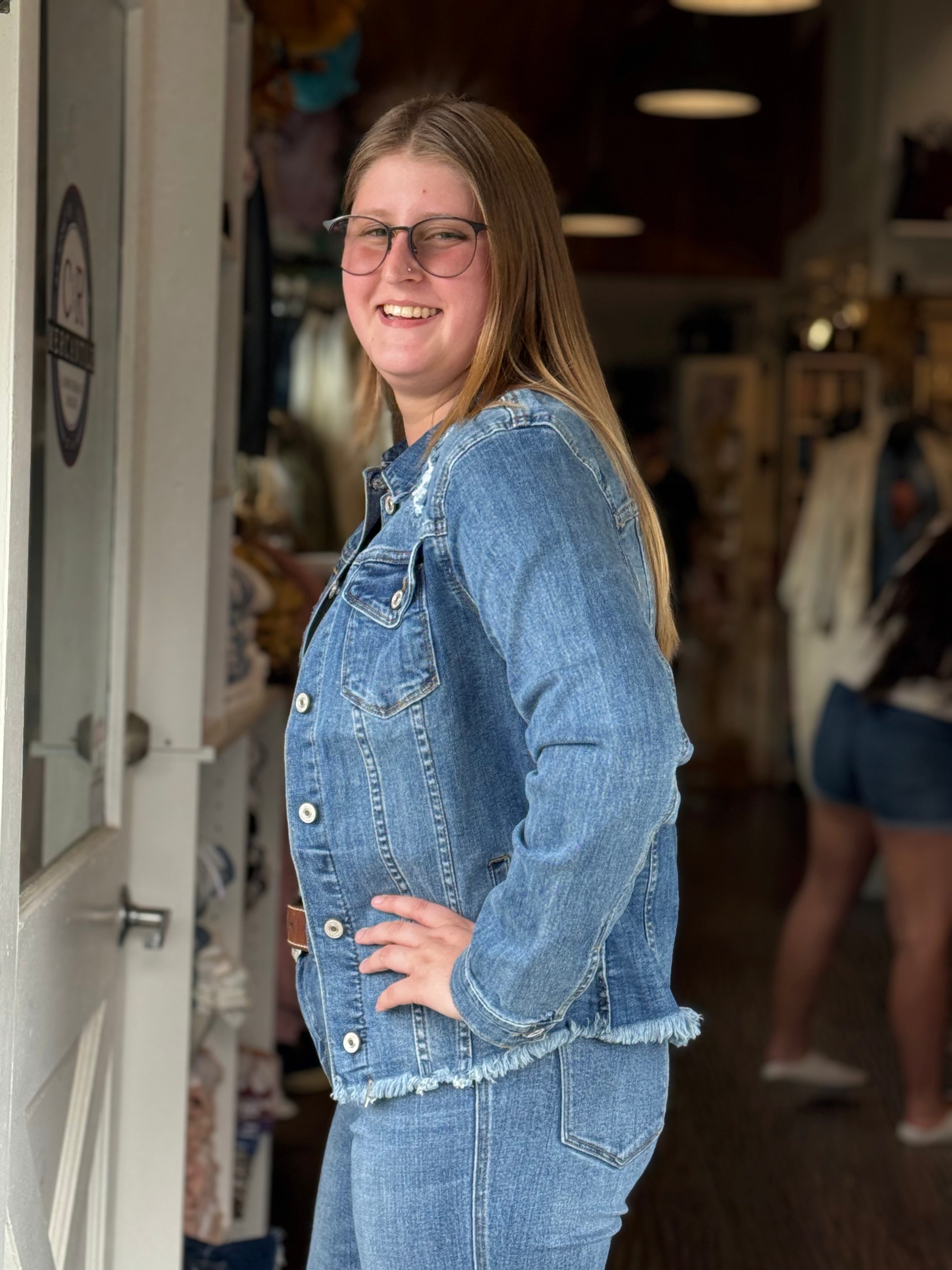 FRAY HEM DENIM JACKET all side
