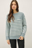 Wool Blend Striped Sweater Accents
